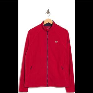 Lacoste Men’s zip front knit thick red sweatshirt jacket size 3XL, NWT